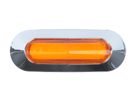 Автомобильный светодиодный габаритный фонарь Желтый светильник боковой 12В 24В (рамка хром)